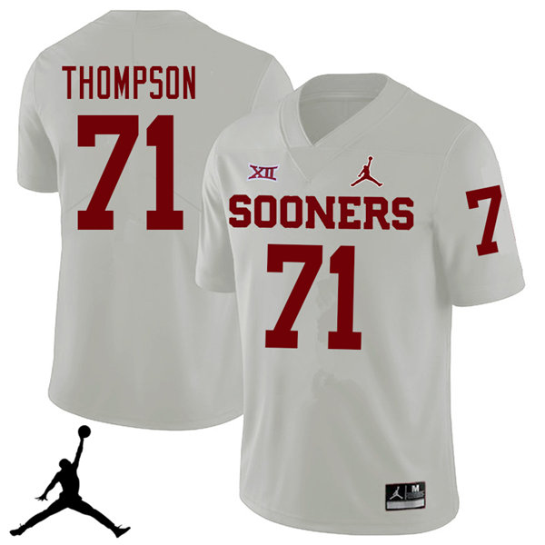 Jordan Brand Men #71 Tyrus Thompson Oklahoma Sooners 2018 College Football Jerseys Sale-White